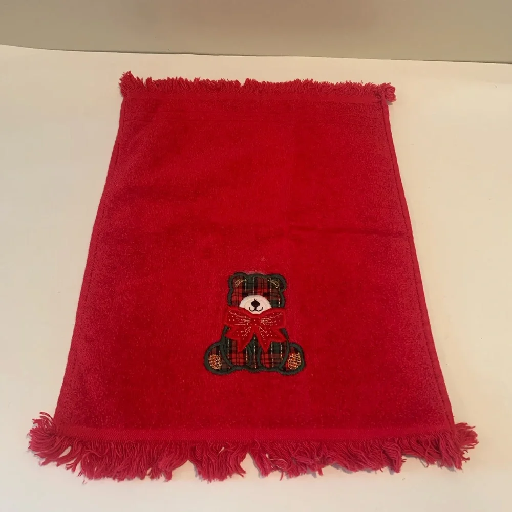 VTG Cannon Christmas Holiday Guest‎ Hand Towel Made In USA